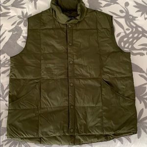 Lands End Olive Green Down Vest Size L